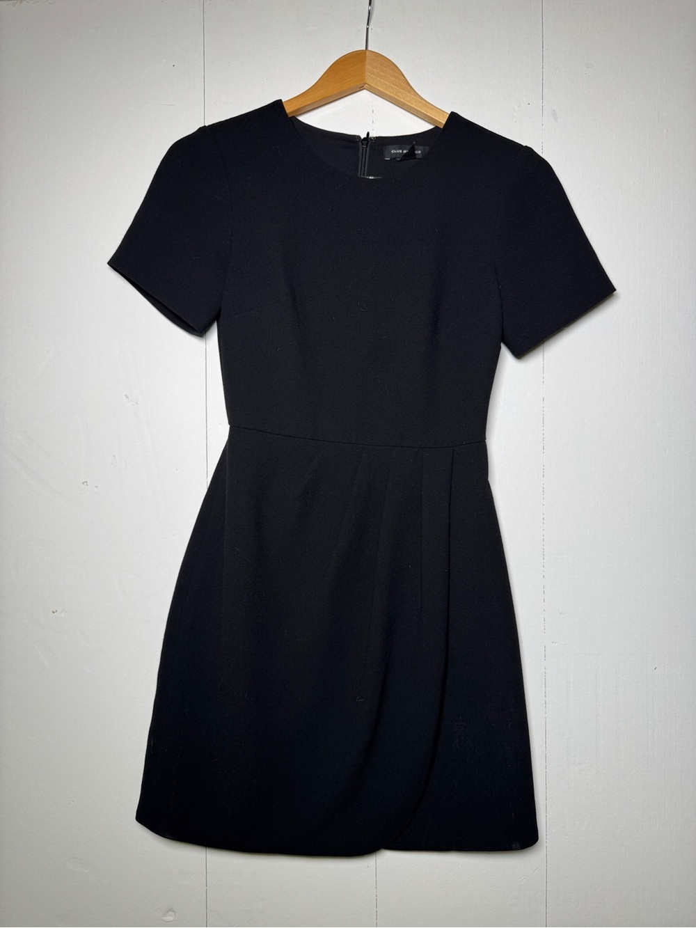 Club Monaco Black Short-Sleeve Fit-and-Flare Dress
